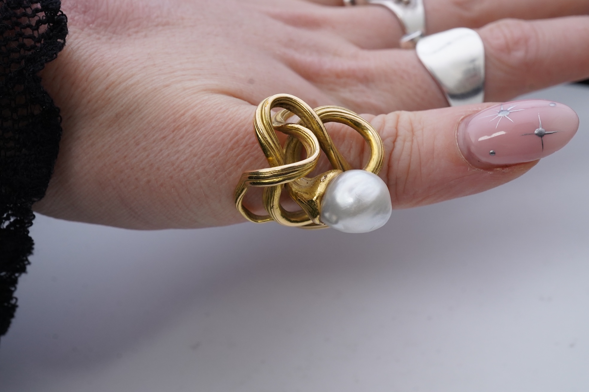 A pearl ring